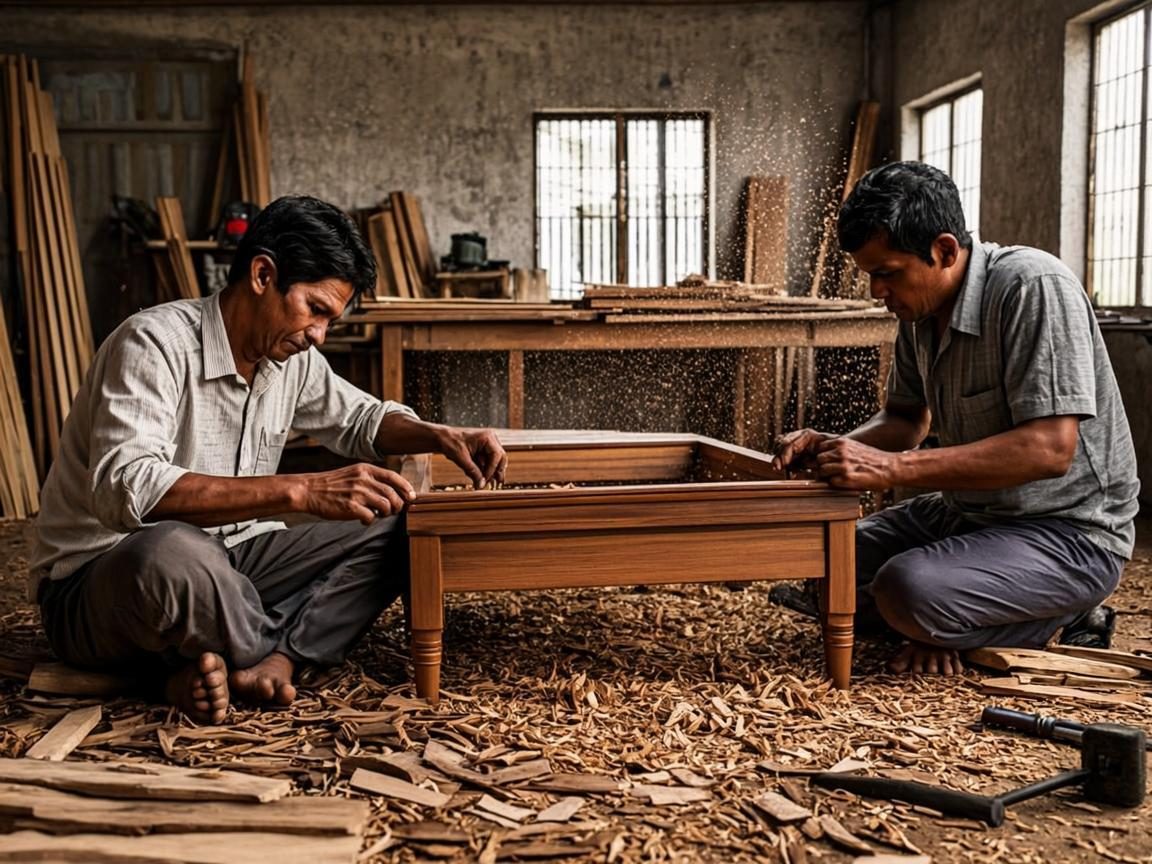Leather cutting table