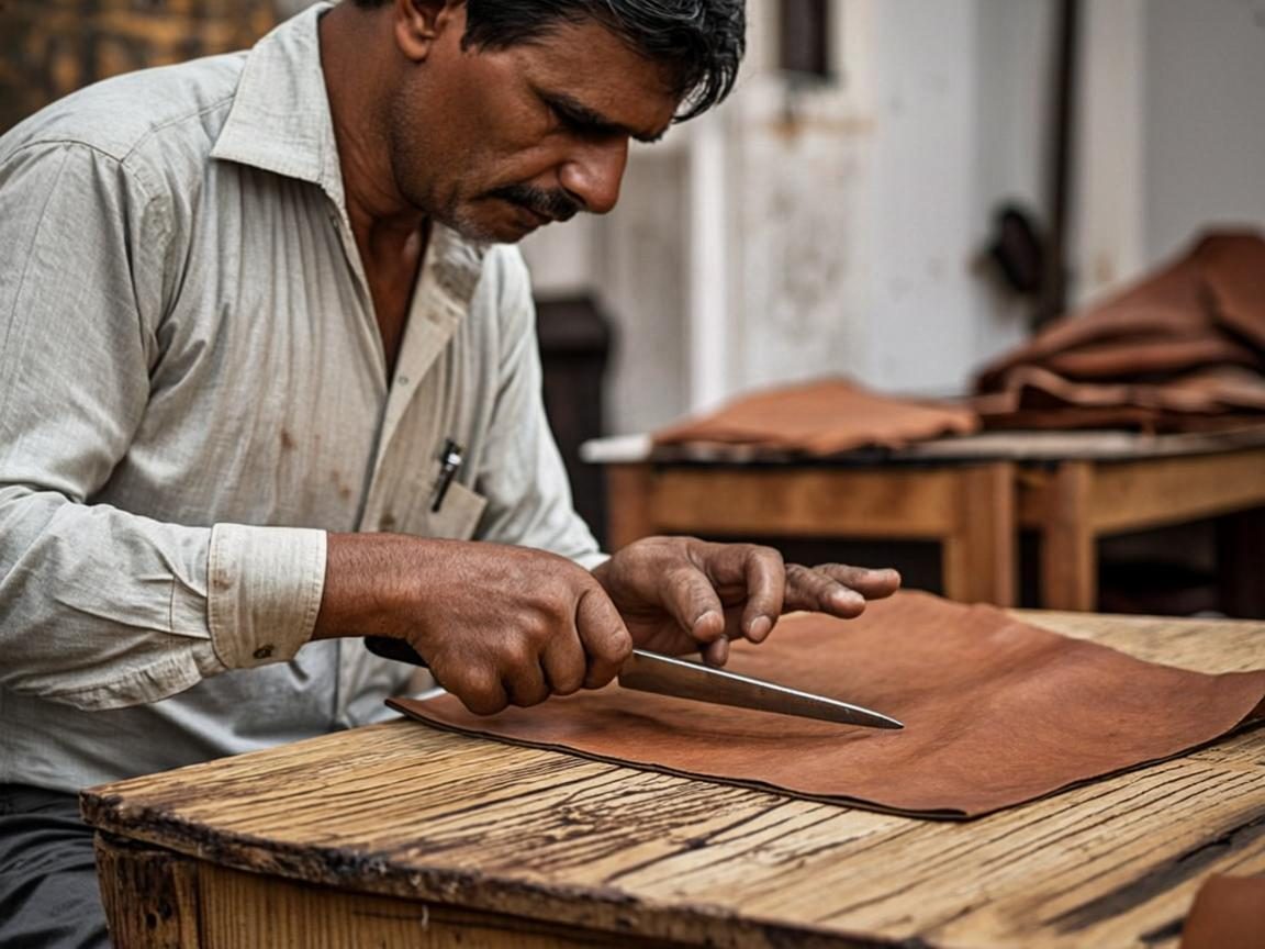 Hand stitching leather panels