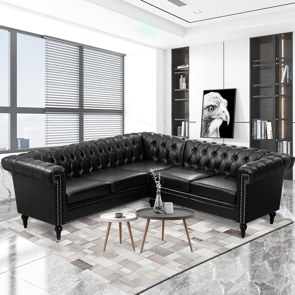 Bombay L-Shape Leather Sofa