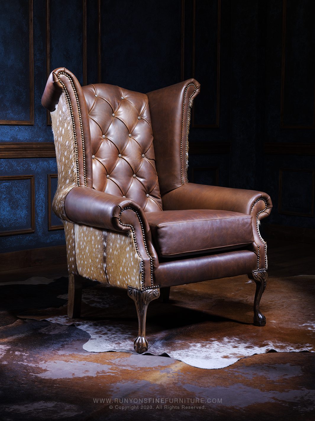Mysore wing chair - oxblood colourway