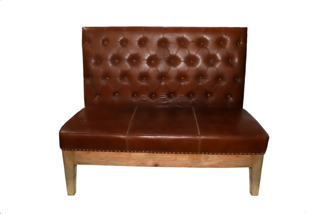 Wooden & Leather Sofa